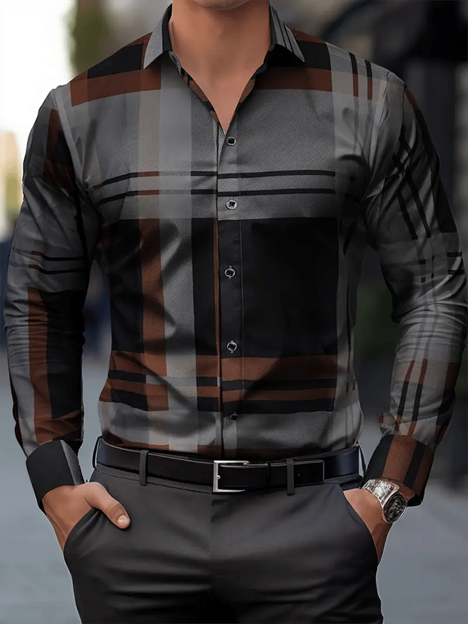 Men's Plaid Business Casual Shirt