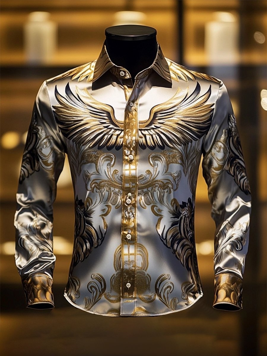 Men's Satin Luxury Business Long Sleeve Shirt