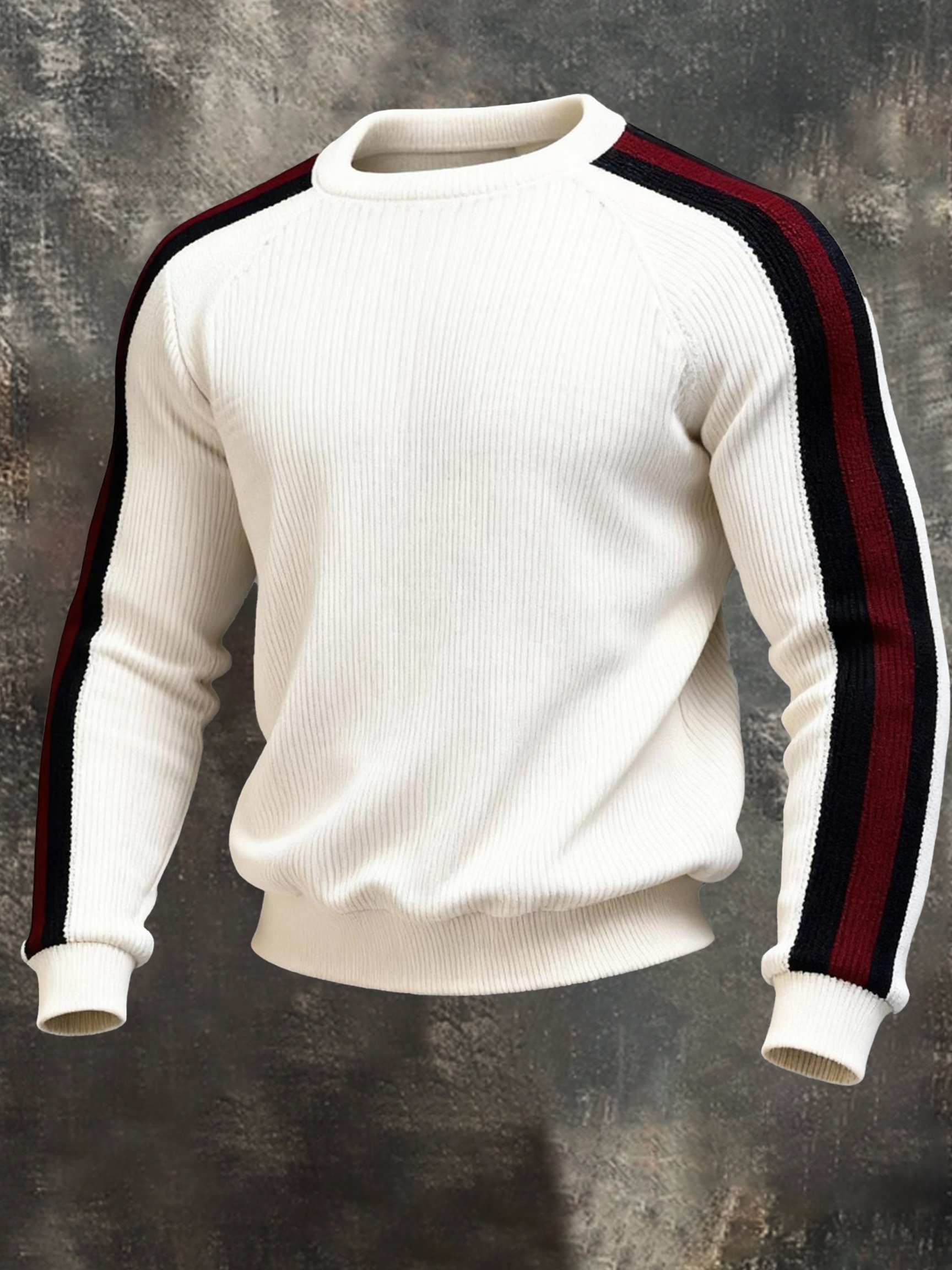Men's Vintage-Style Color-Block Crewneck Sweatshirt