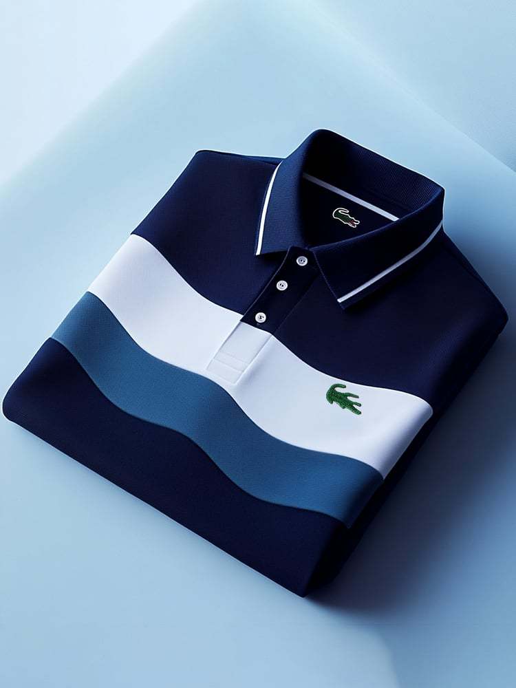 Men's Classic Business Logo Button Short Sleeve Polo Shirt