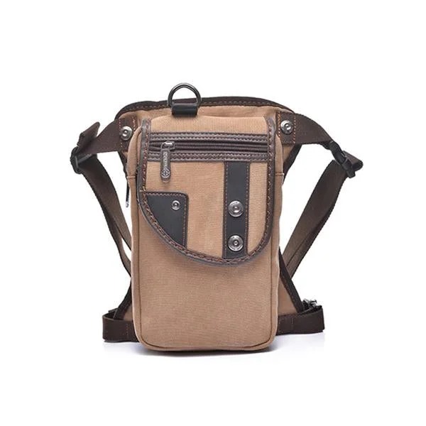 Men's retro canvas portable Waist and Leg-bag
