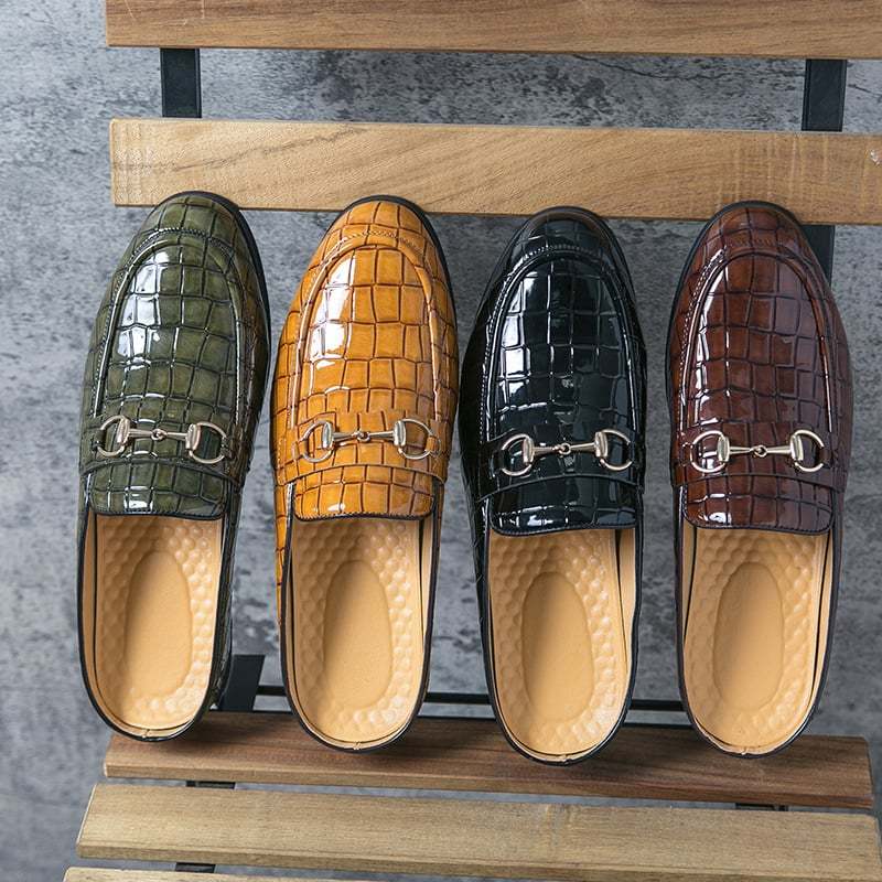 British Fashion Horsebit Heelless Breathable Faux Leather Shoes