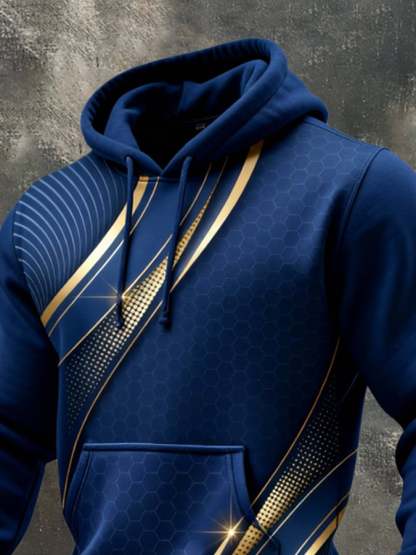 Men'S Vintage Color-Block Hooded Sweatshirt