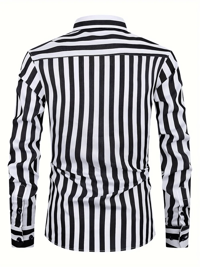 Men's Striped Business Casual Shirt