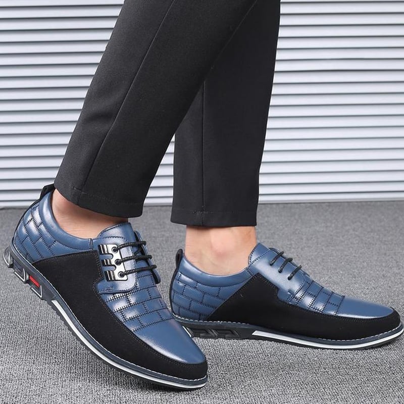 Men'S Patchwork Fashionable Casual Leather Shoes