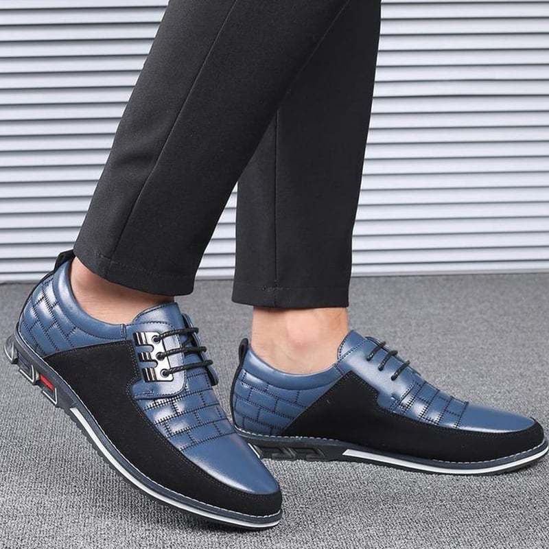Men'S Patchwork Fashionable Casual Leather Shoes
