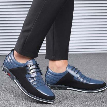 Men'S Patchwork Fashionable Casual Leather Shoes