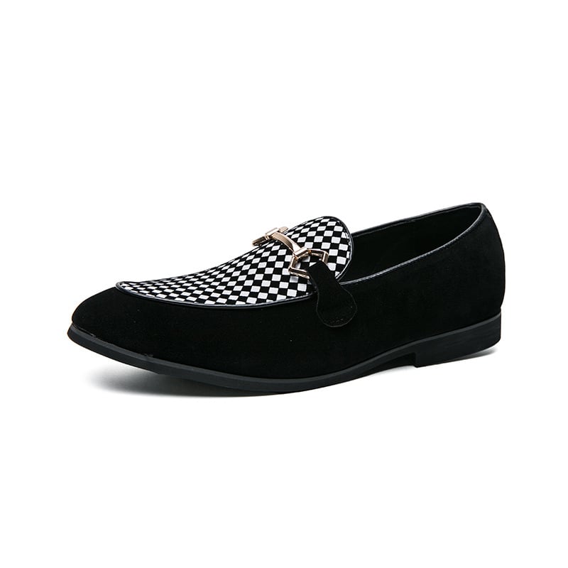 Fashion Casual Geometric Frosted Mens Loafer Shoes