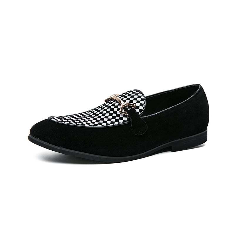 Fashion Casual Geometric Frosted Mens Loafer Shoes