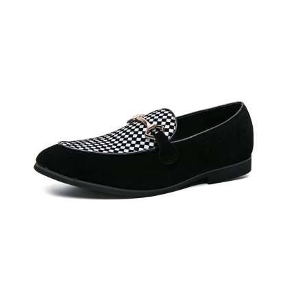 Fashion Casual Geometric Frosted Mens Loafer Shoes