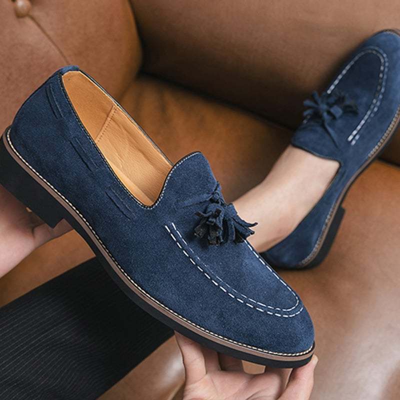 Retro Business Casual Suede Tassel Shoes