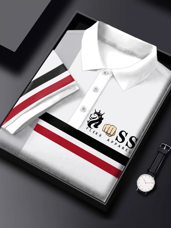Men's Letter Printed Casual Short Sleeve Polo Shirt