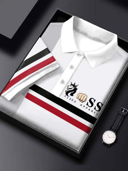 Men's Letter Printed Casual Short Sleeve Polo Shirt