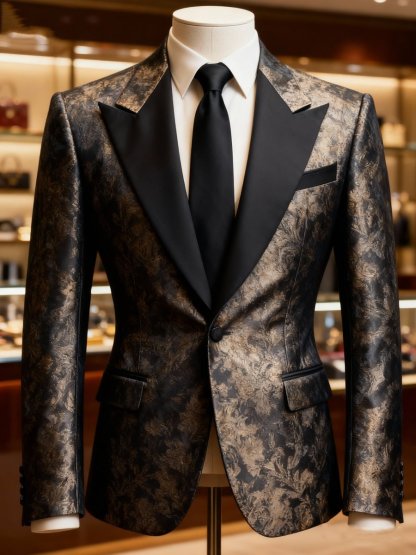 Men's luxury printed suit jacket