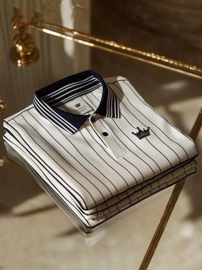 Men's Business Casual Button Short Sleeve Polo Shirt