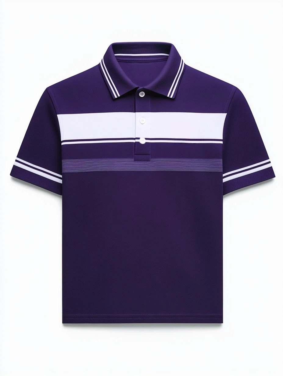 Men's Business Casual Fish Embroidered Button Short Sleeve Polo Shirt
