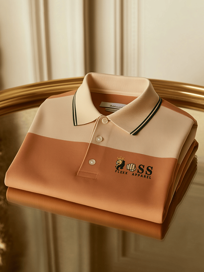 Men's Business Casual Printed Short Sleeve Polo Shirt