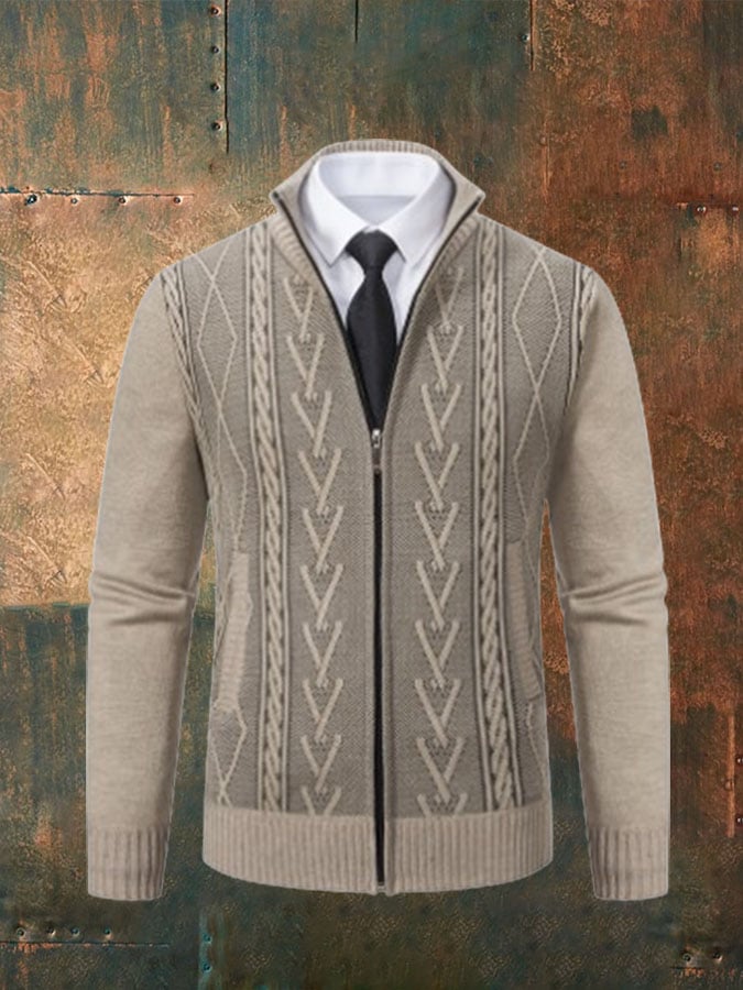 Men's casual knitted sweater cardigan