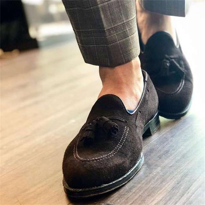 Retro Business Casual Suede Tassel Shoes