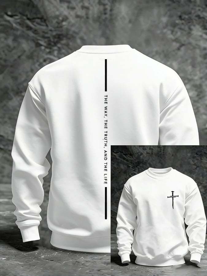 Men's Faith Print Casual Sweatshirt-Fast Shipping