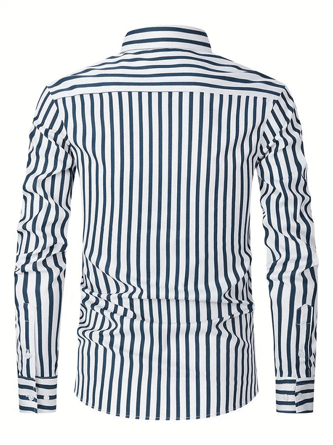 Men's Striped Business Casual Shirt