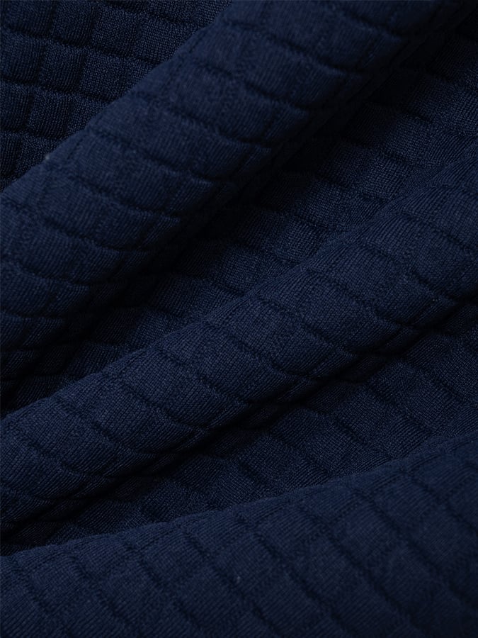 Men's Classic Colorblock Jacquard Plaid Lapel Polo Jacket