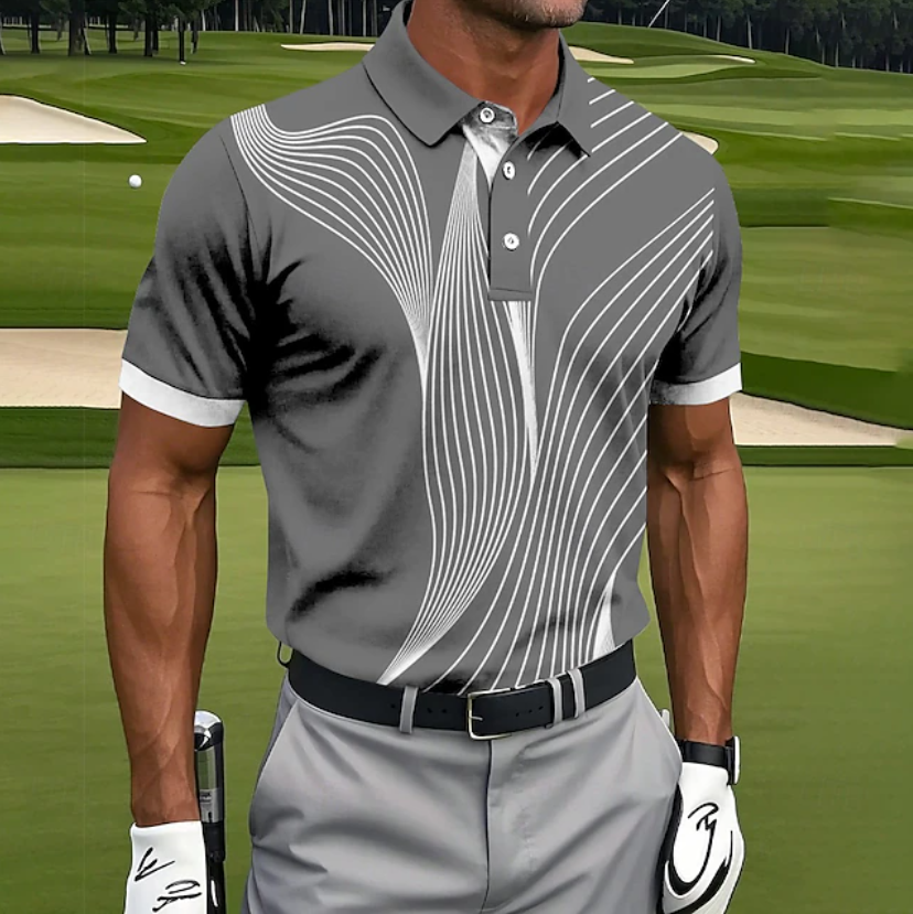 Men's Golf Line Short Sleeve Polo Shirts