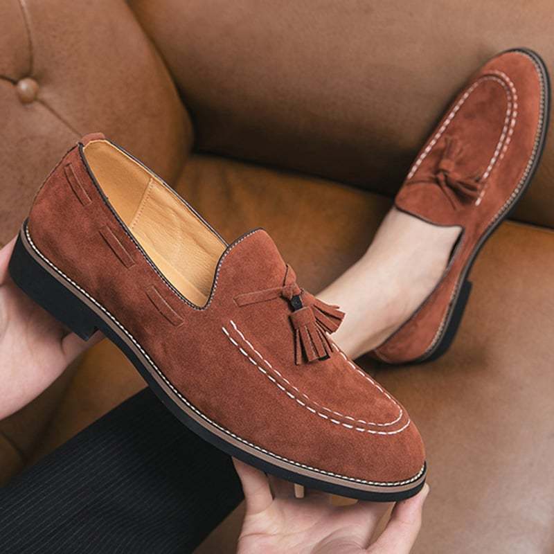 Retro Business Casual Suede Tassel Shoes