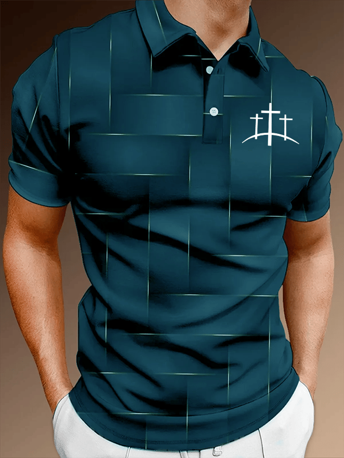 Men's Faith Printed Casual Polo Shirt
