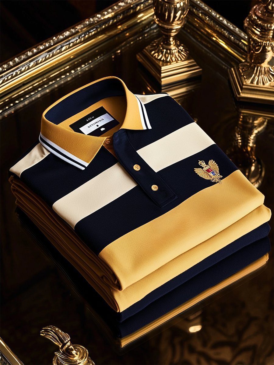 Men's Casual Business Long Sleeve Polo Shirt