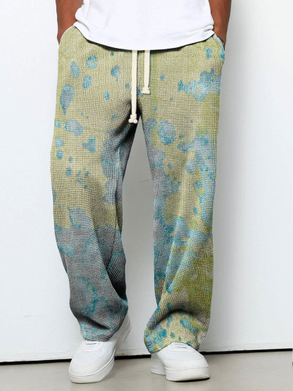 Men's Geometry Stripe Color Gradient Art Print Casual Suit Pants