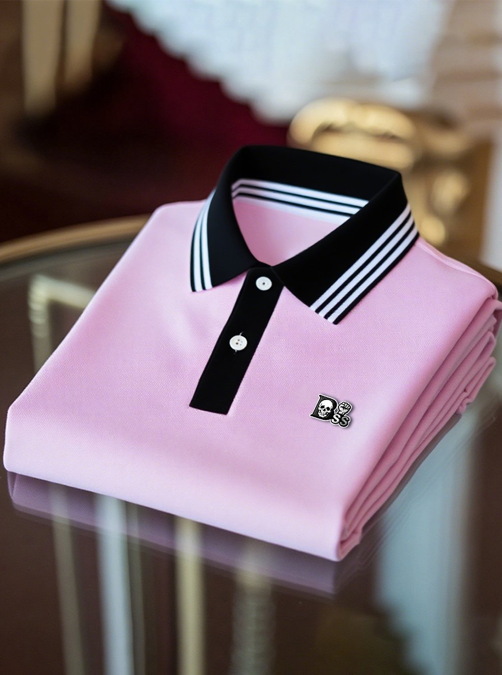 Men's Business Casual Button Short Sleeve Polo Shirt