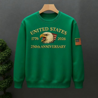 Men's Casual American 250th Anniversary Print Sweatshirt