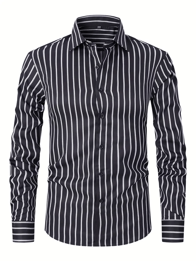 Men's Striped Business Casual Shirt
