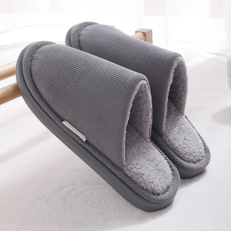 Thick-soled plush warm cotton slippers