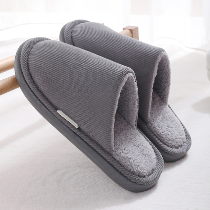 Thick-soled plush warm cotton slippers