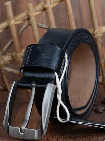 Business Casual Cowhide Fashion Men's Pin Buckle Belt