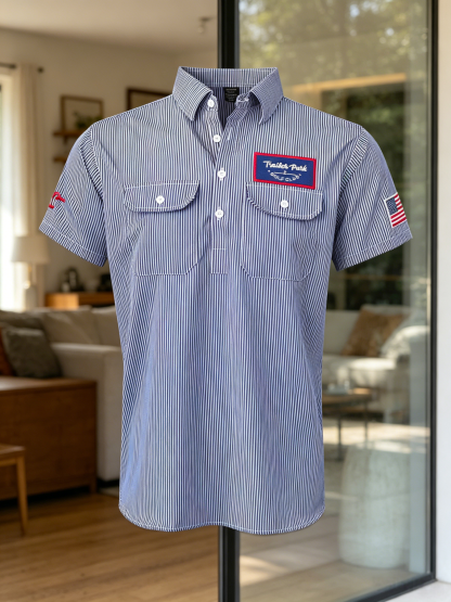 Men's Business Casual Button Short Sleeve Polo Shirt