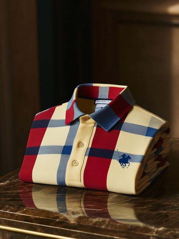 Men's Check Business Casual Short Sleeve Polo Shirt