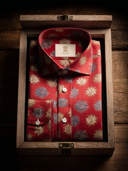 Christmas Men's Business Luxury Snowflake Long Sleeve Shirt