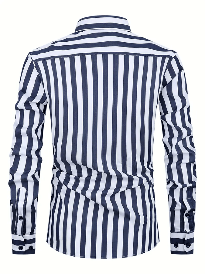 Men's Striped Business Casual Shirt