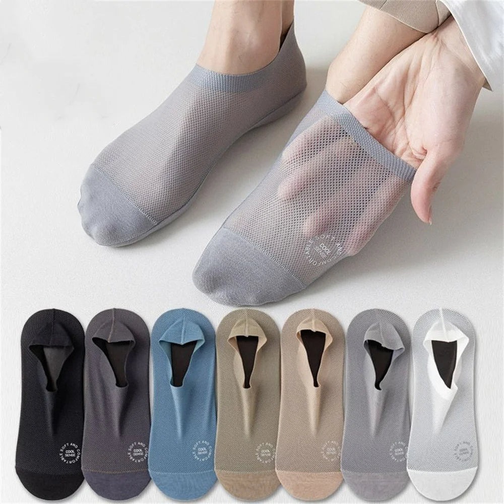 Men's Invisible Hollow Out Mesh Non-Slip Socks