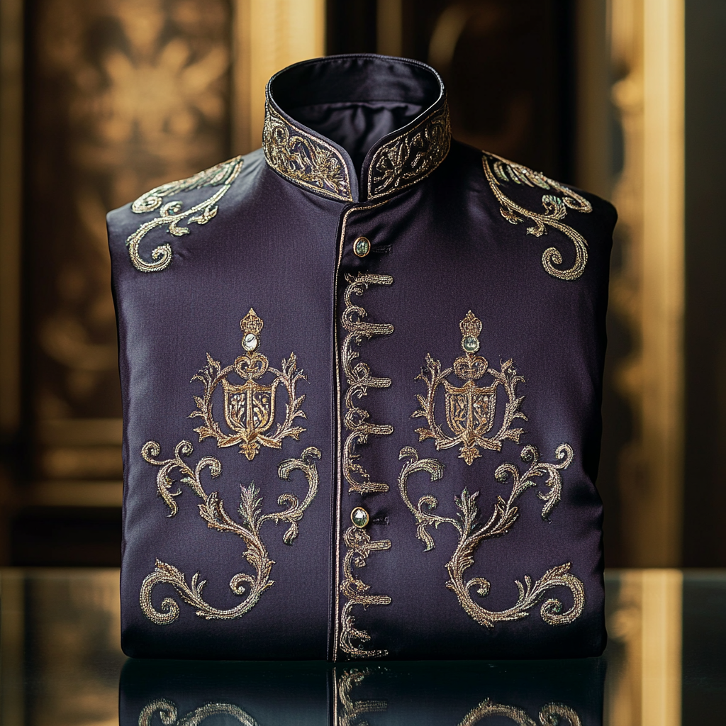 Luxurious and high-end Men's stand collar shirt floral patterns impeccable craftsmanship business leisure vacation long sleeve shirt