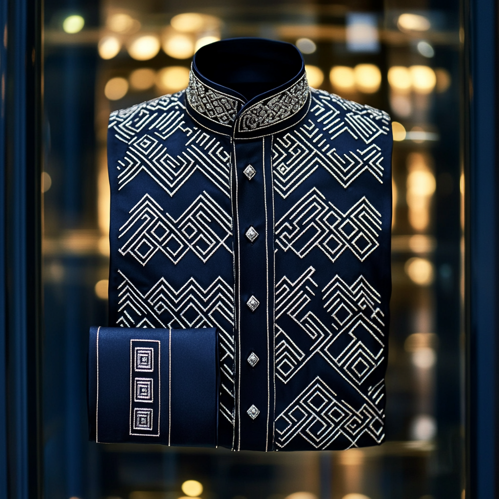 Luxurious and high-end Men's stand collar shirt floral patterns impeccable craftsmanship business leisure vacation long sleeve shirt