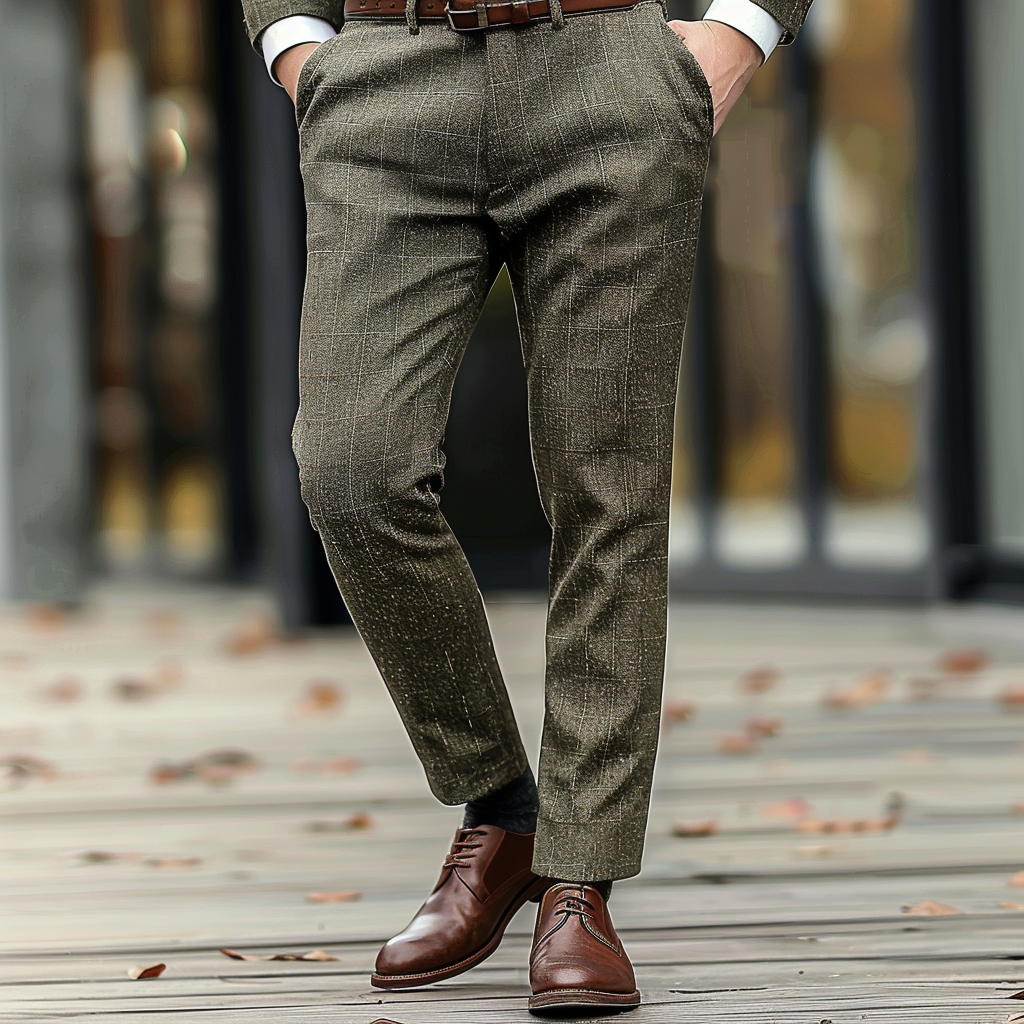 High elastic fabric luxury business casual men's fashion trousers