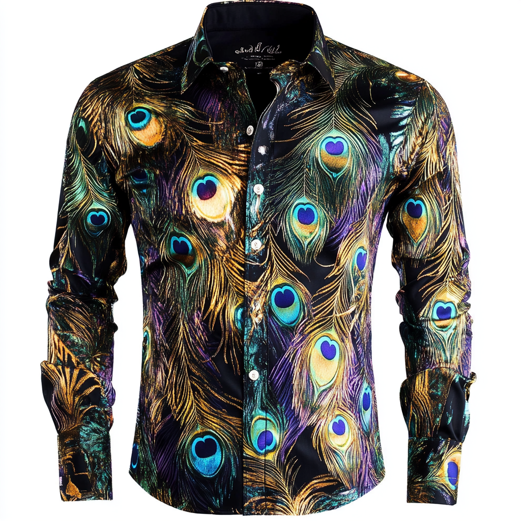 Luxurious Men's Silk Shirt Business Casual Style VIP Exclusive Designer Unique Long Shirt  Comfort High Elasticity