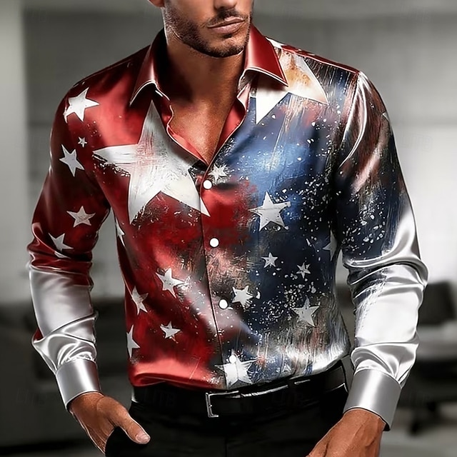 Men's Satin Luxe Long Sleeve Button Down Shirt