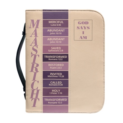 Letter by Letter Blessing: Beige Personalized Bible Bag