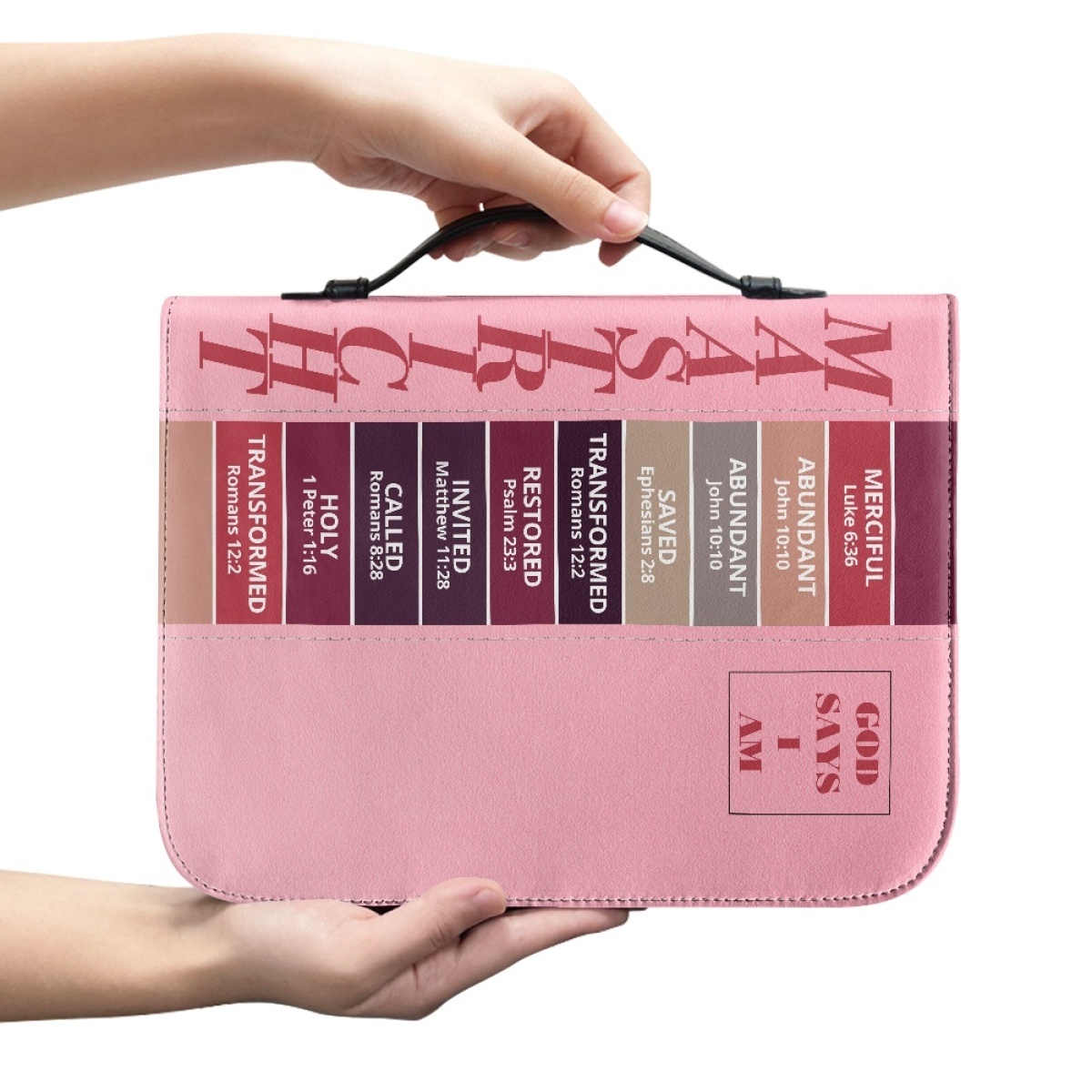 Letter by Letter Blessing: Pink Personalized Bible Bag