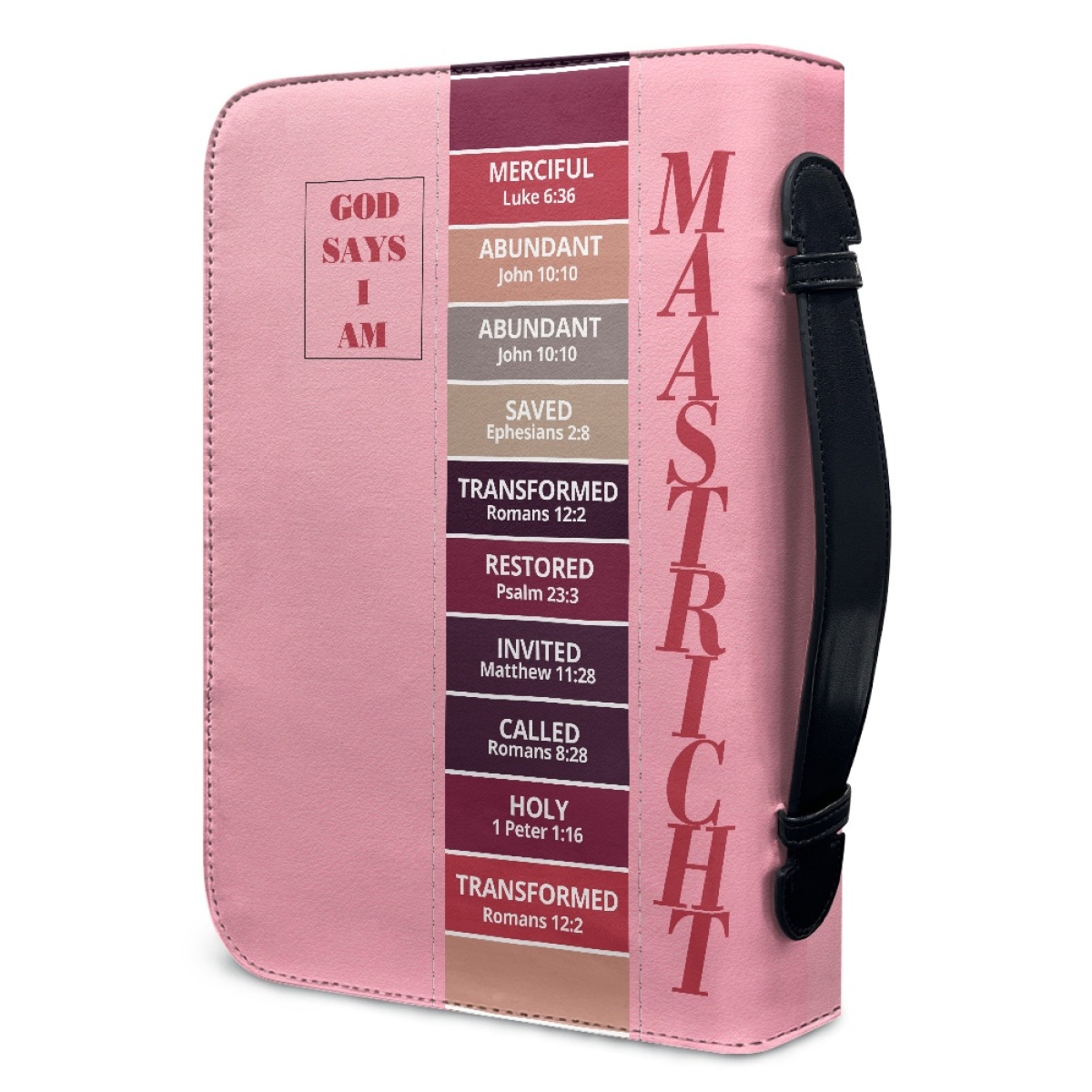 Letter by Letter Blessing: Pink Personalized Bible Bag